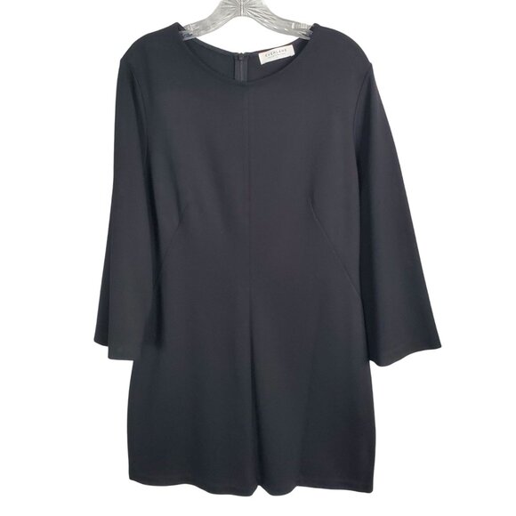 Everlane Size 14 Dress Ponte Knit The Long Sleeve Shift Minimalist Capsule Black - Picture 3 of 10